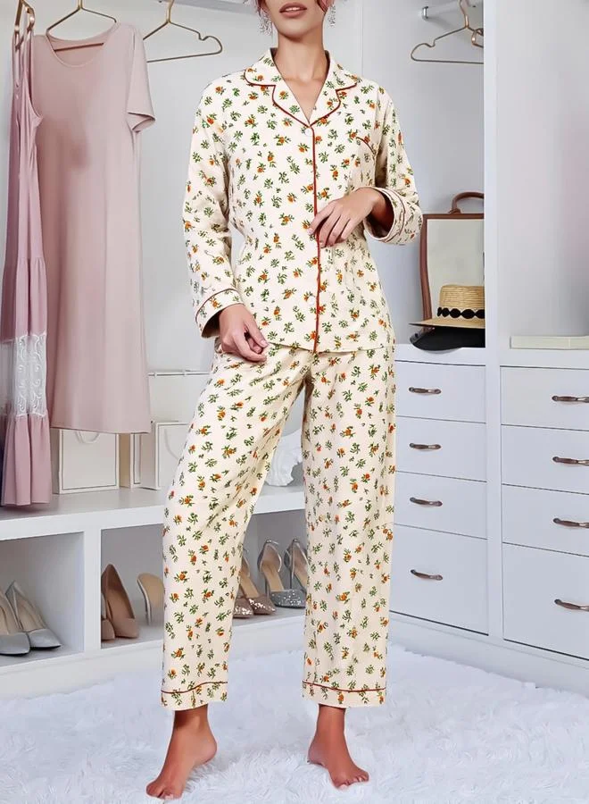 Take Two  Women Floral Print Shirt and Pyjama Set for Women | Best Price UAE